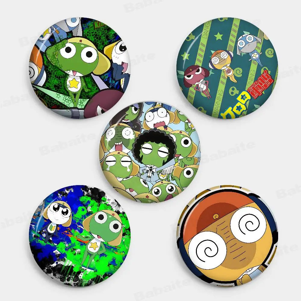 Anime Keroro Gunsou Frog Tinplate Pin Button Custom Anime Role Old-school Brooch Cartoon Collar Badge Jewelry Gift Fans