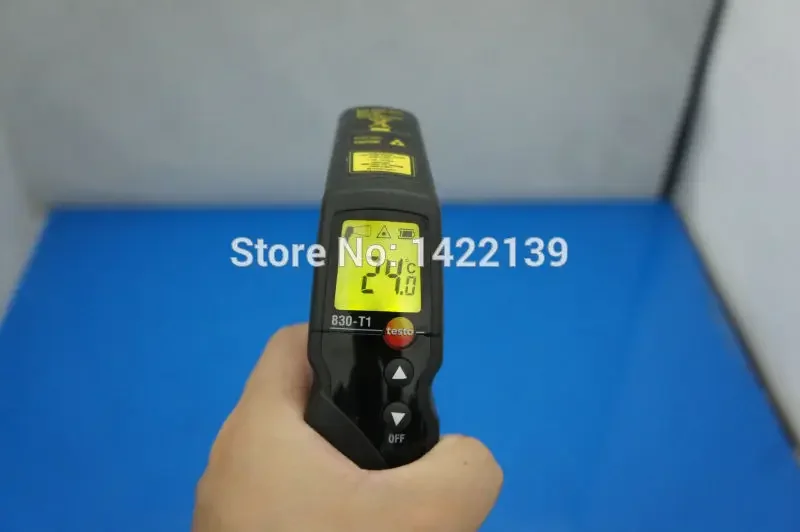 Testo 830-T1 10:1 Infrared Thermometer, 1 Point Laser Sighting, Adjustable Limit Values