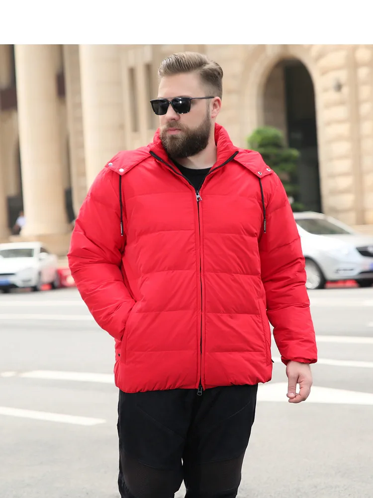 Black plus size down jacket men's extra large middle-aged elderly father short heavy coat winter jacket 11XL puffer jacket men