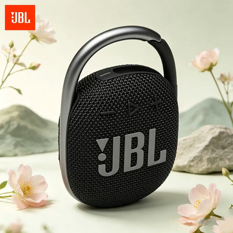 

JBL Clip 4 Pure noise-reducing portable speaker with non-slip, close-fitting hook attachment and impact-resistant design.