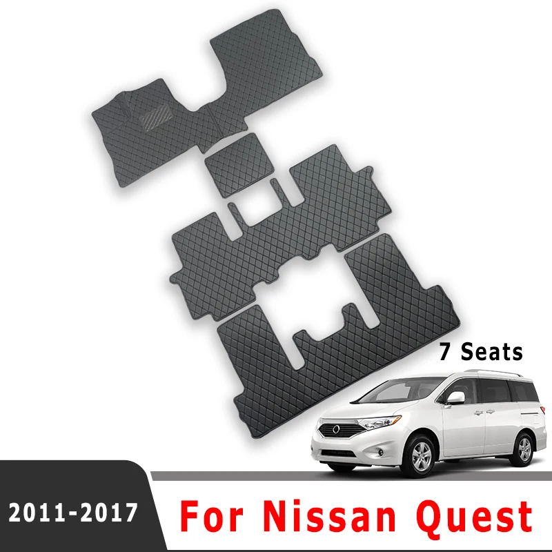 

Car Floor Mats For Nissan Quest 2017 2016 2015 2014 2013 2012 2011 (7 Seater) Auto Interior Waterproof Styling Custom Carpets