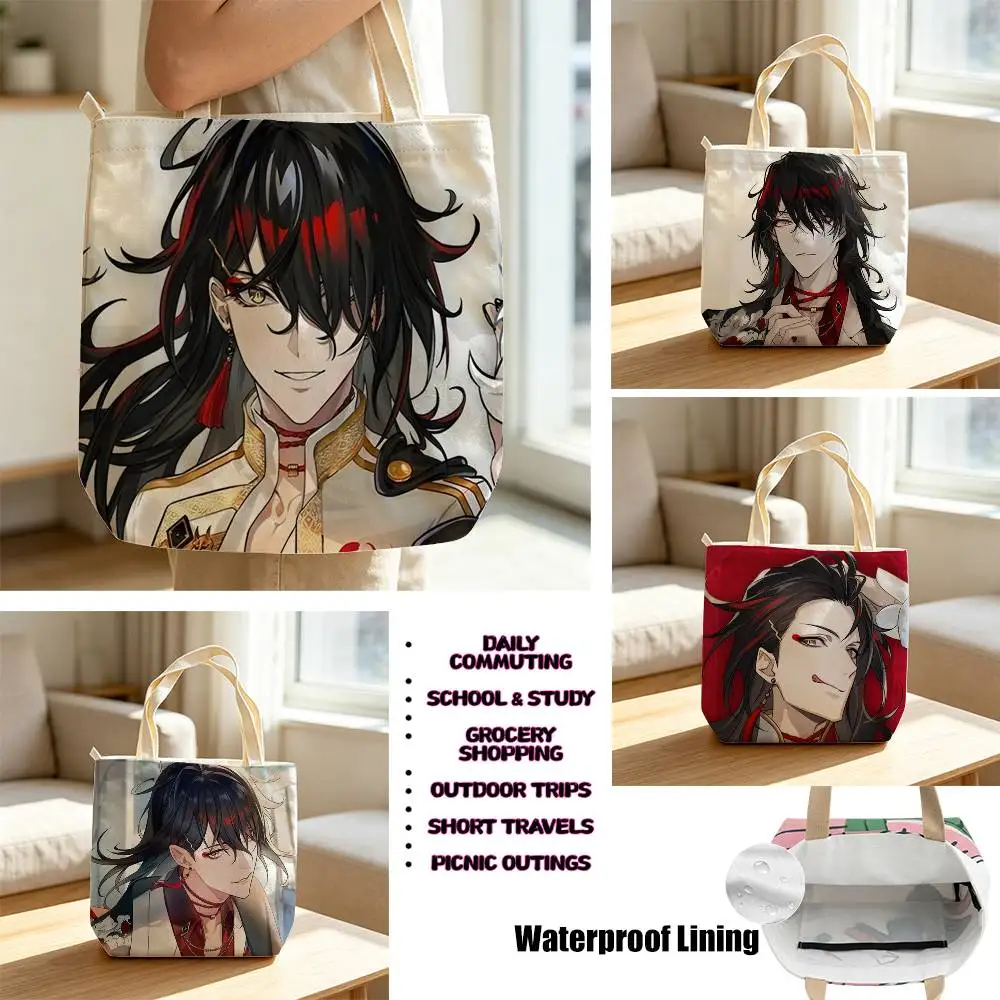 

Daddy Demon VTuber Vox Akuma Storage Bags Waterproof Canvas bags suitable for going to class, shopping, gifts, and commuting