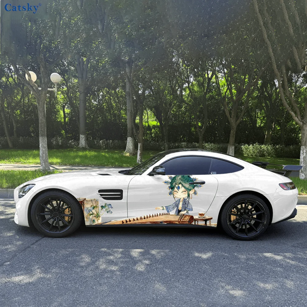 Peacock Little Noble Lady Creative Pattern Stickers Car Body Door Side Fashion Stickers Two Decorative Sheets Suitable for All C