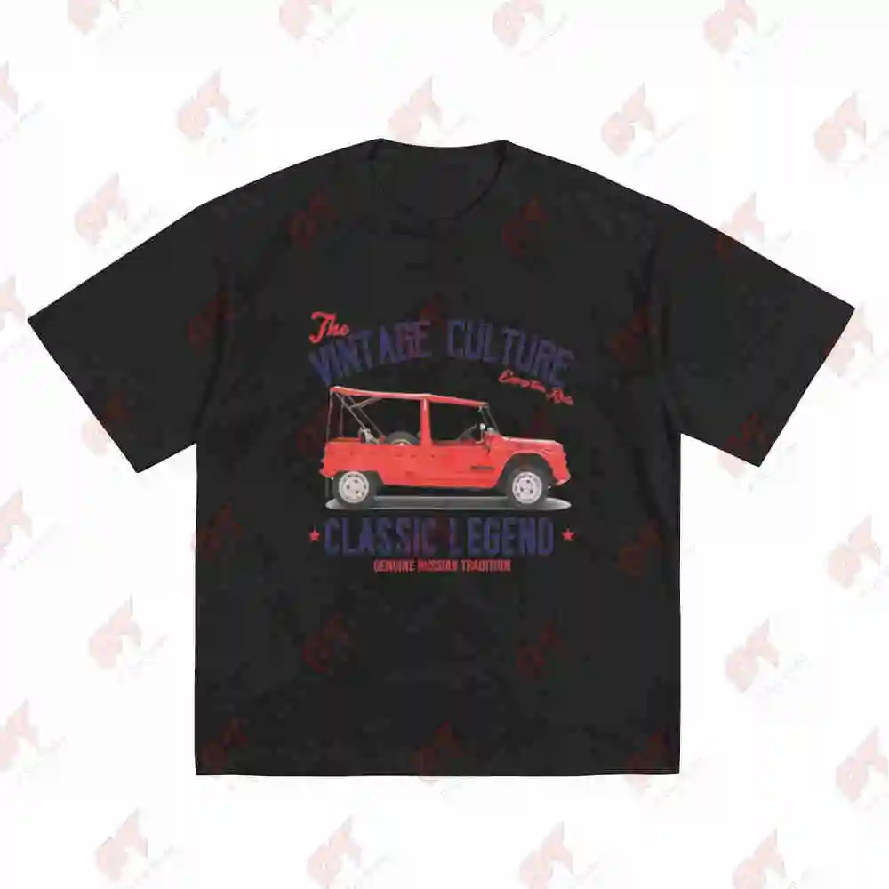 Vintage French Car Mehari Short Sleeve Tee 100% Cotton T-Shirt