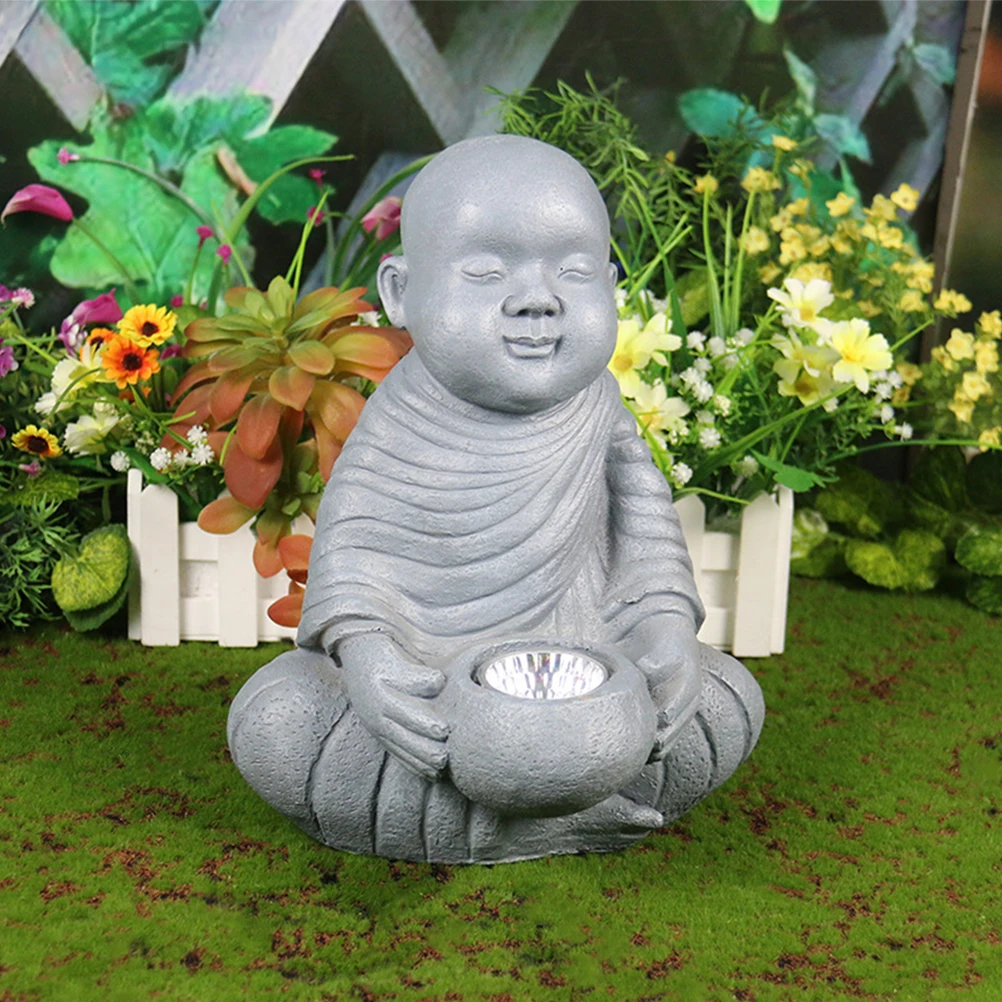 

Garden Light Solar Powered Lights Lamp for Outdoor Statues outside Fairy Figurine Decor Yard Decorations Resin