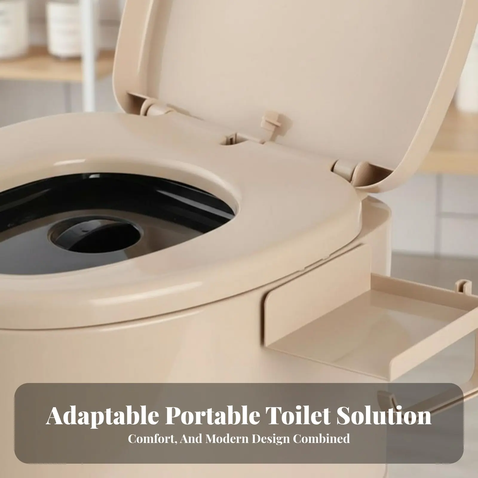 

Portable Potty with Inner Container Easy to Clean Commode Chair Comfortable Seat Non-Slip Base for Adults, Bedroom