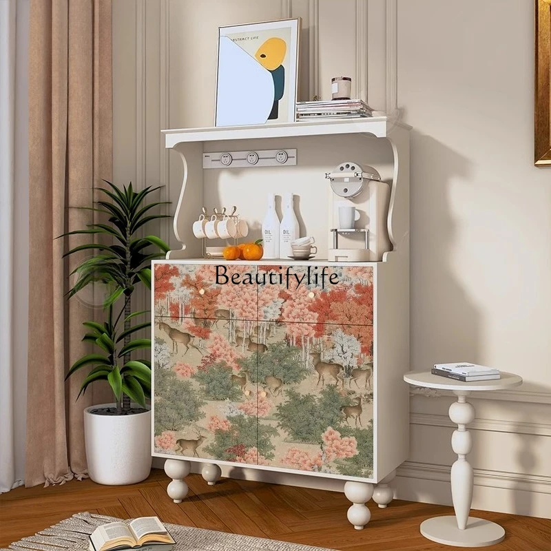 

*Solid wood living room decorative coffee tea cabinet bedroom storage integrated floor cabinet