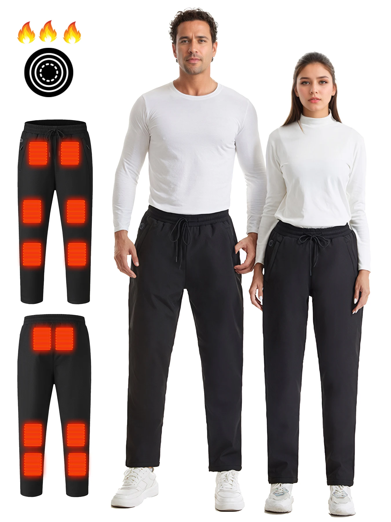 Pantalones calefactables, pantalones térmicos de invierno para senderismo, ropa interior calefactora, pantalones calefactables eléctricos USB, ropa de esquí, calentador, pantalones térmicos deportivos