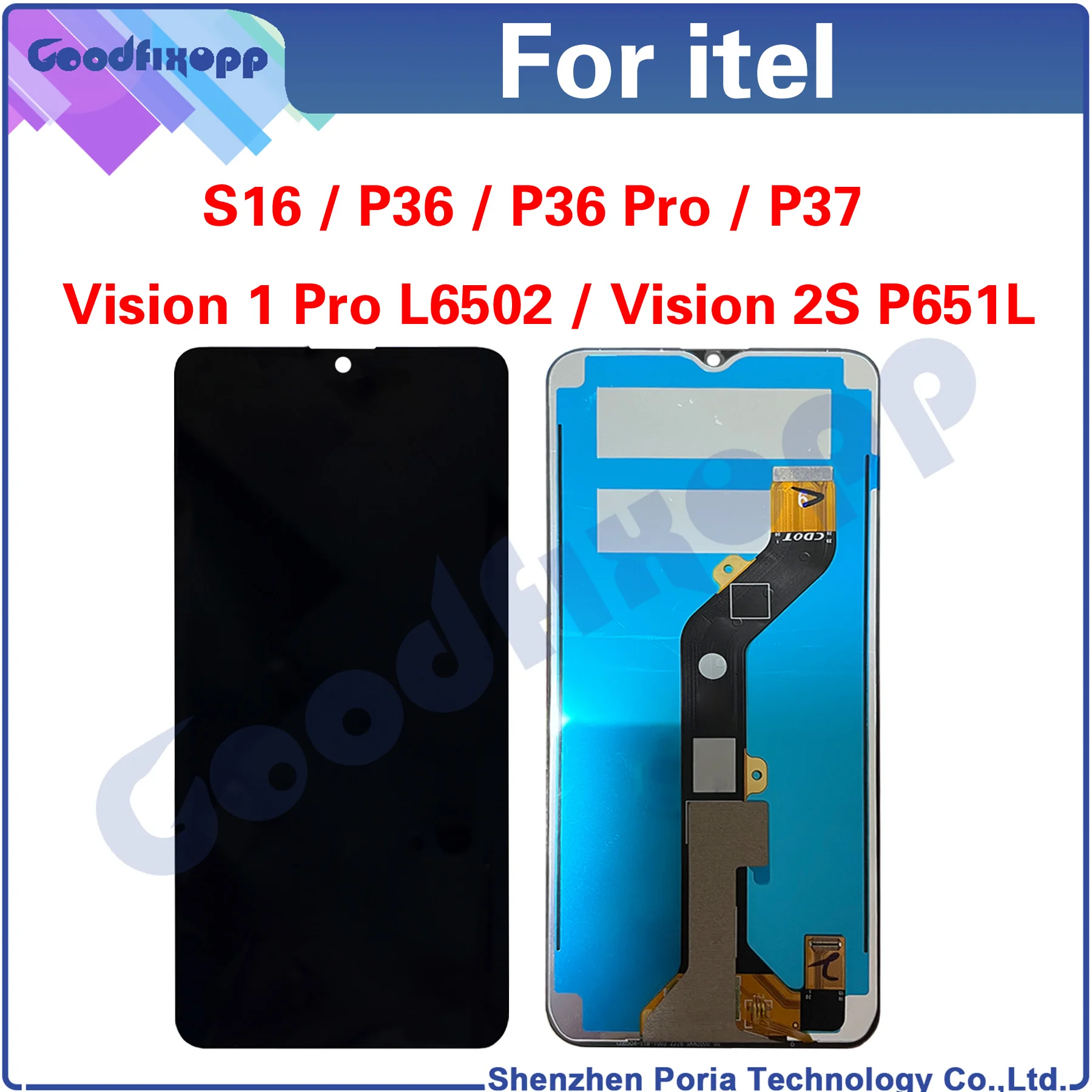 

For itel Vision 1 Pro L6502 2S P651L S16 P36 P37 LCD Display Touch Screen Digitizer Assembly Repair Parts Replacement