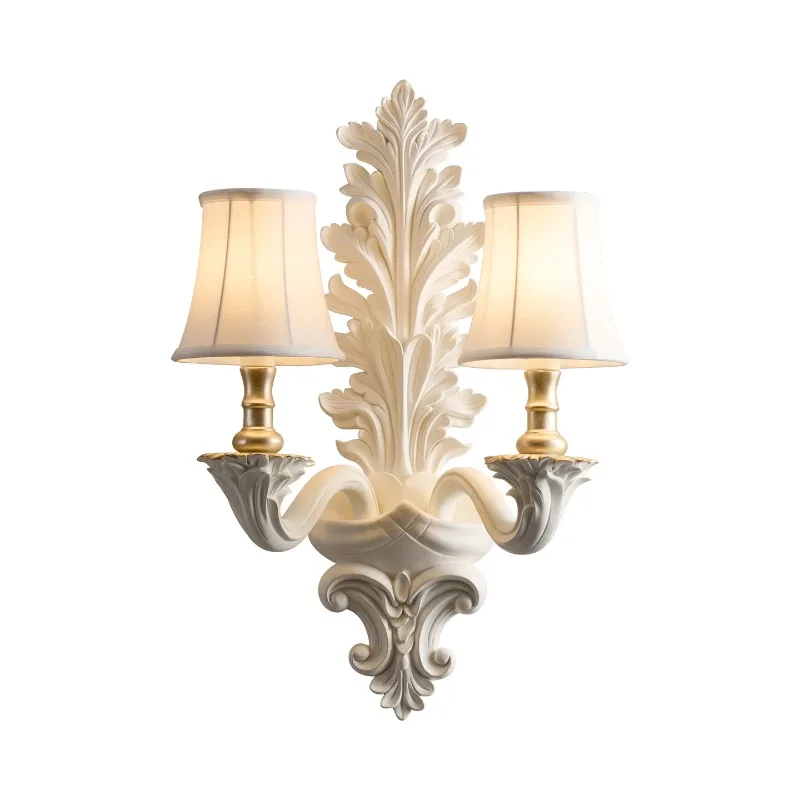 

French wall lamp living room background wall lamp American European hotel project design corridor art double head wall lamp