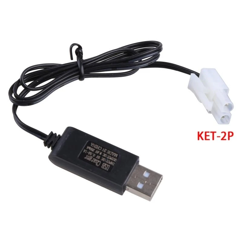 

KET-2P Plug 9.6V NiCd NiMH Battery Charger Cable For RC Toys Boat Remote Control Car USB Charger Adapter