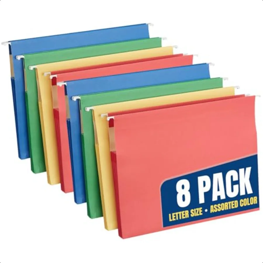 

Hanging File Folders Letter Size Expanding Hanging File Folders File Cabinet Dividers 3.5 Expansion Assorted 8 Pack