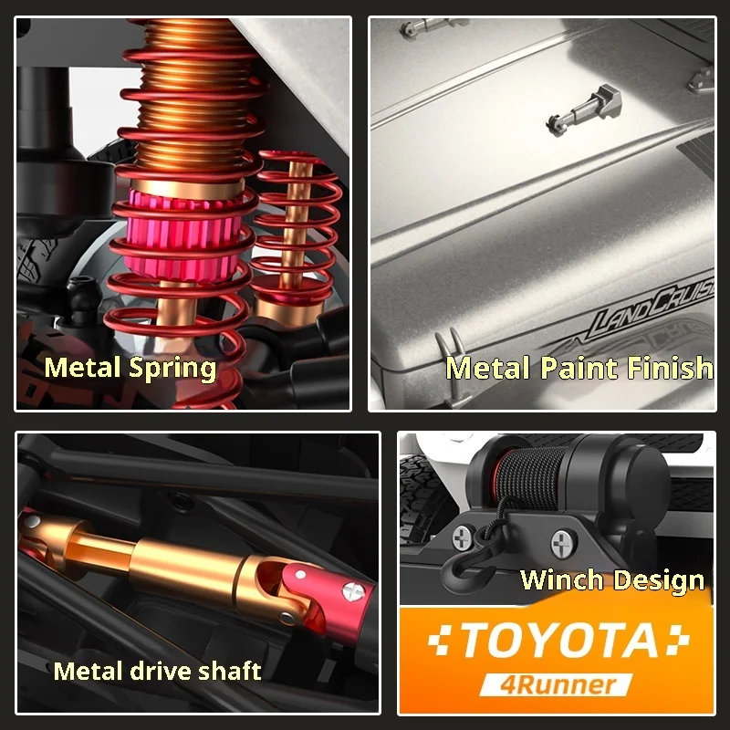 Henguan 1/16 textura de Metal FJ40 coche de Control remoto de simulación HG4-211 transmisión de Metal juguete para niños coches y juguetes RC de alta calidad