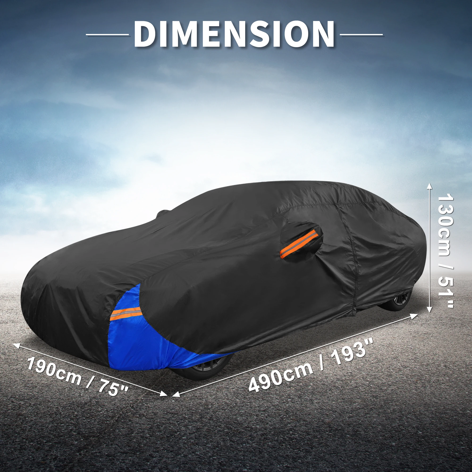 UUXCELL Car Cover for BMW 3 Series 2013-2024 Aluminum Film Inner Cotton Outdoor Full Cover Waterproof with Driver Door Zipper