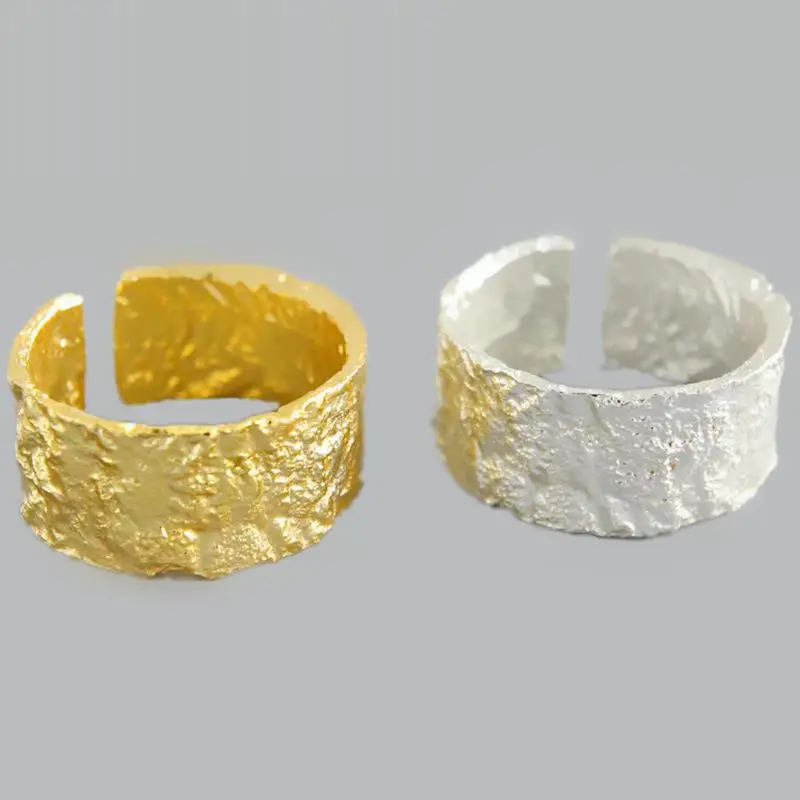 Prevent Allergy Silver Color Wedding Rings Creative Geometric Handmade Anillo