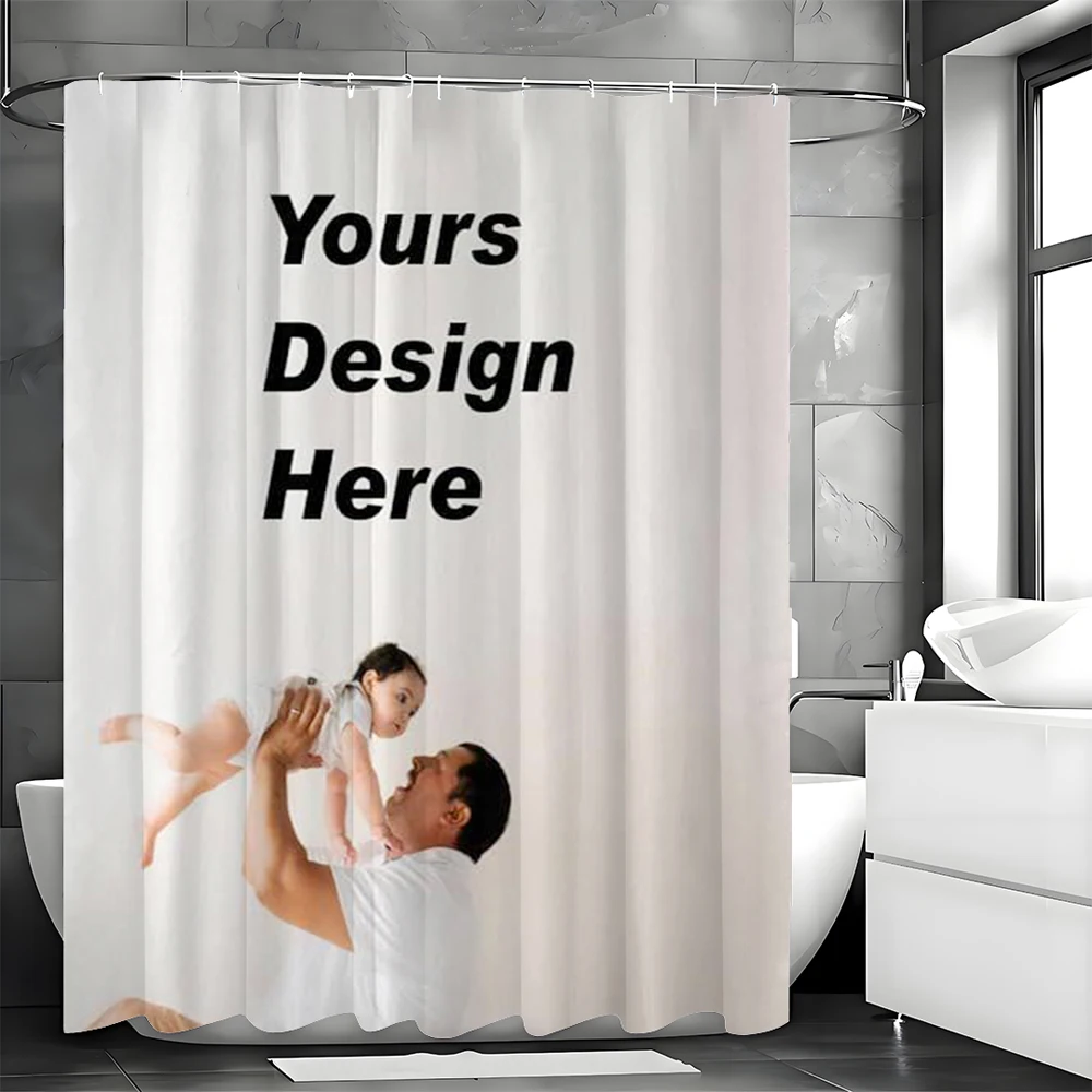 Custom Photo Shower Curtain With Personalized Family Picture Yours Design Here Waterproof Fabric For Unique Bathroom Decor
