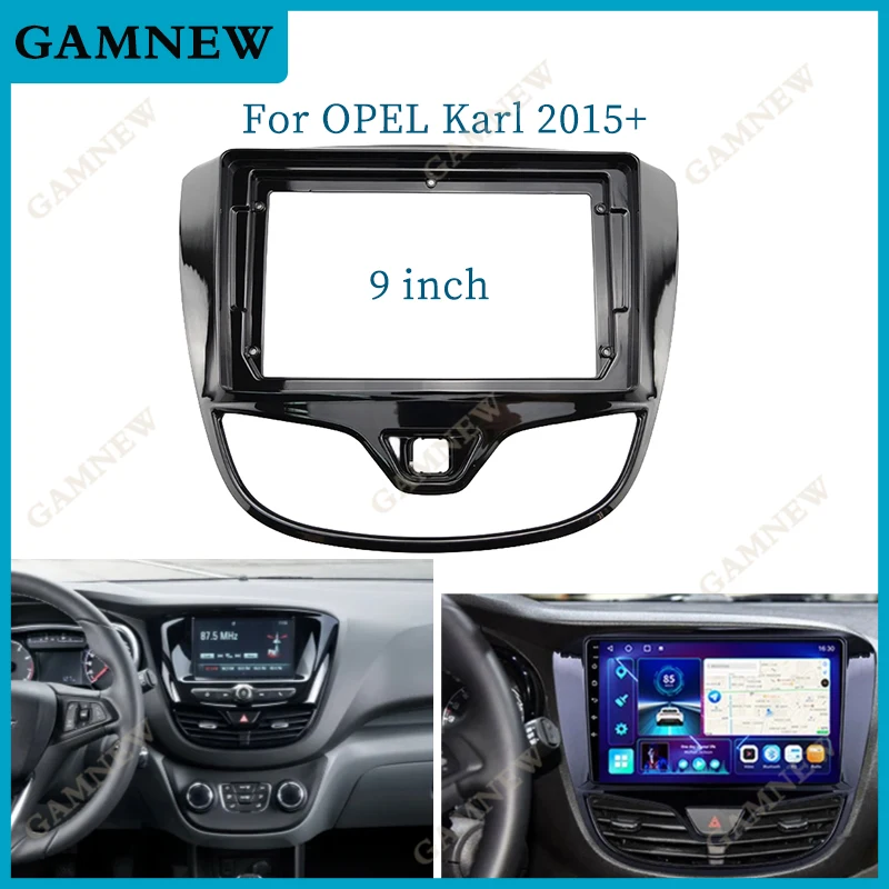 9 inch Car Radio Fascia Panel for OPEL Karl 2015+ Facia GPS Dash Kit Install Console 9inch Plate Adapter Bezel Trim Cover Frame