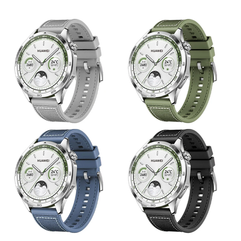 Ремешок силиконовый нейлоновый для смарт-часов Huawei Watch GT 4 46 мм