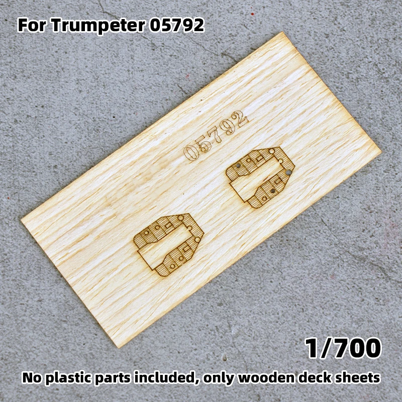 Modell-Upgrade-Teile Lasergeschnittene Holzdeckplatte mit selbstklebender Ankerkette für TRUMPETER 05792 Zerstörer Z-21 1940 1/700 – Detail 1