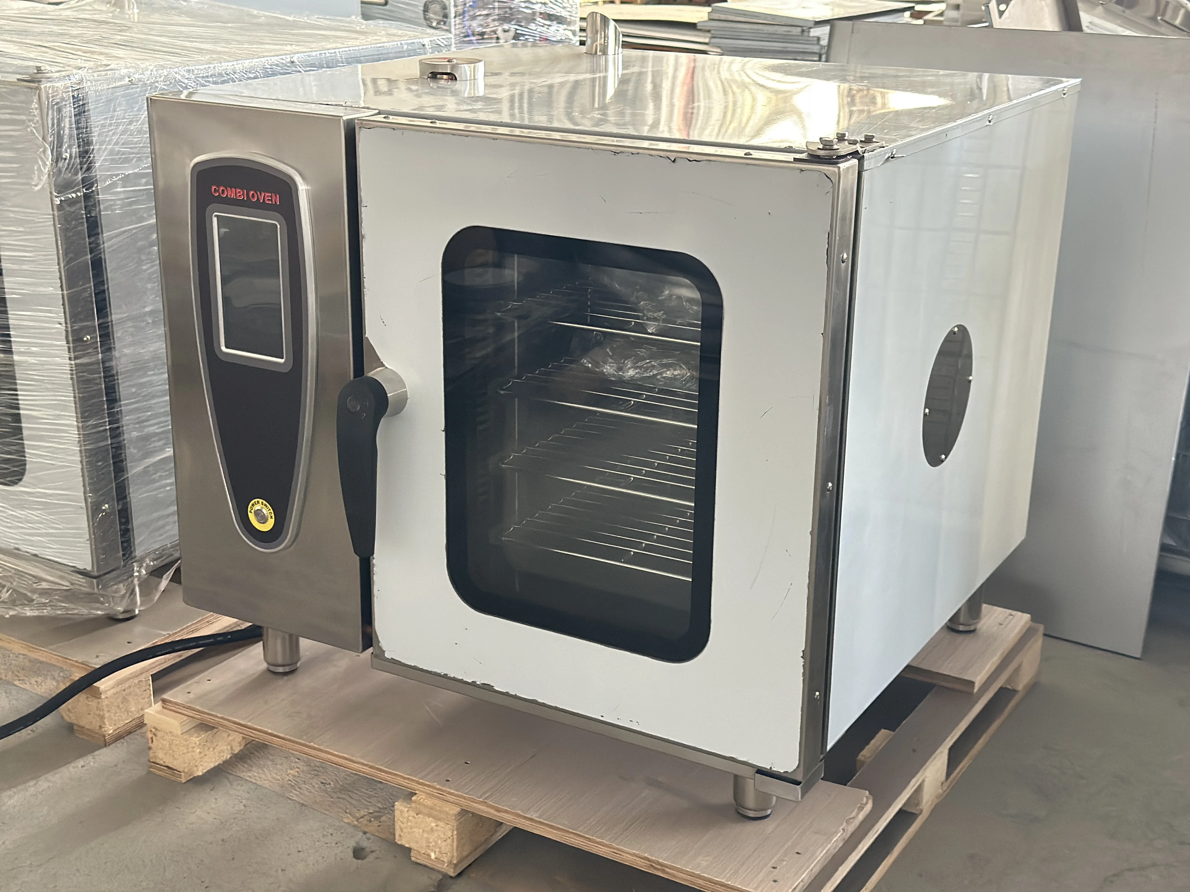 Industrial 6-layer push-button combined steam oven multi-mode baking steam catering kitchen equipment