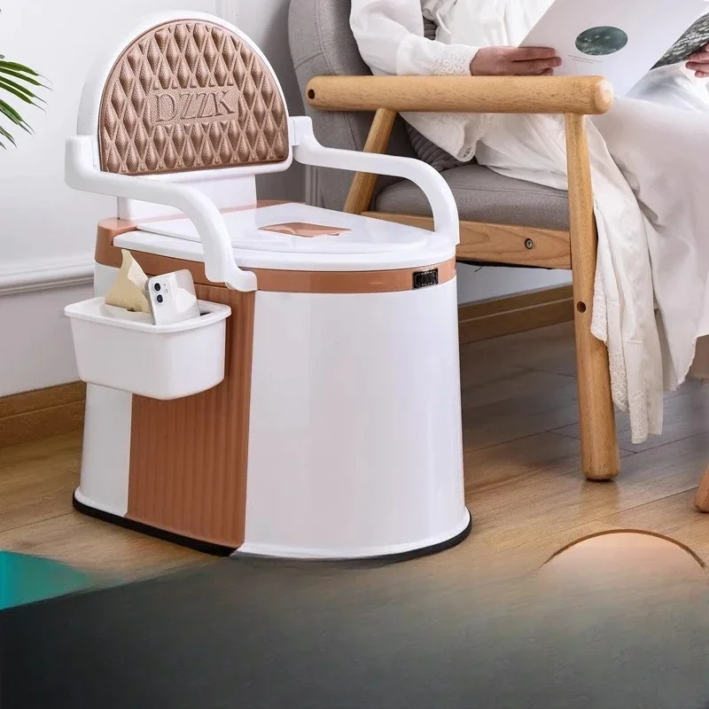 Portable Bedside Commode Chair with Urine Bucket Comfortable Toilet Seat for Elderly and Mobility Support Accessibility