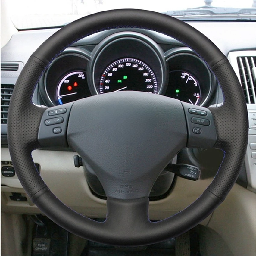 DIY Black Artificial Leather Car Steering Wheel Cover for Lexus RX330 RX400h RX400 2004-2007 Toyota Corolla Verso Camry