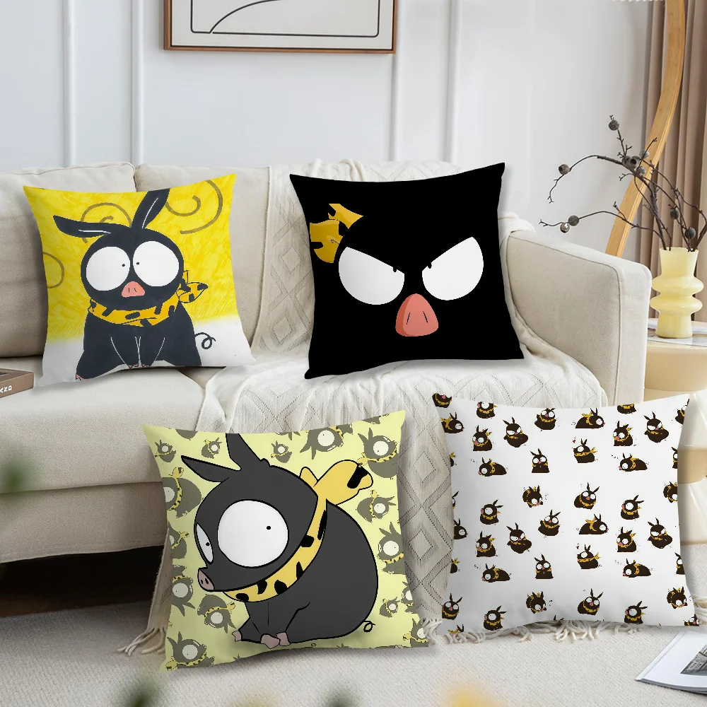 Kawaii R-Ranma P Chan Ryoga Pig Cushion Cover For Pillow Printing Sofa Decoration Home Room Coffee Shop Office Nordic Simplicity