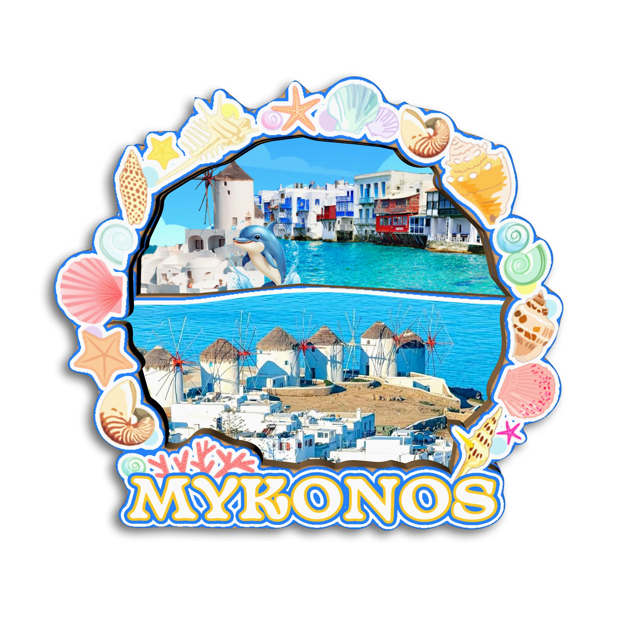 Mykonos Rhodes Halkidiki Crete GREECE مغناطيس الثلاجة هدية تذكارية للسفر Handmarde