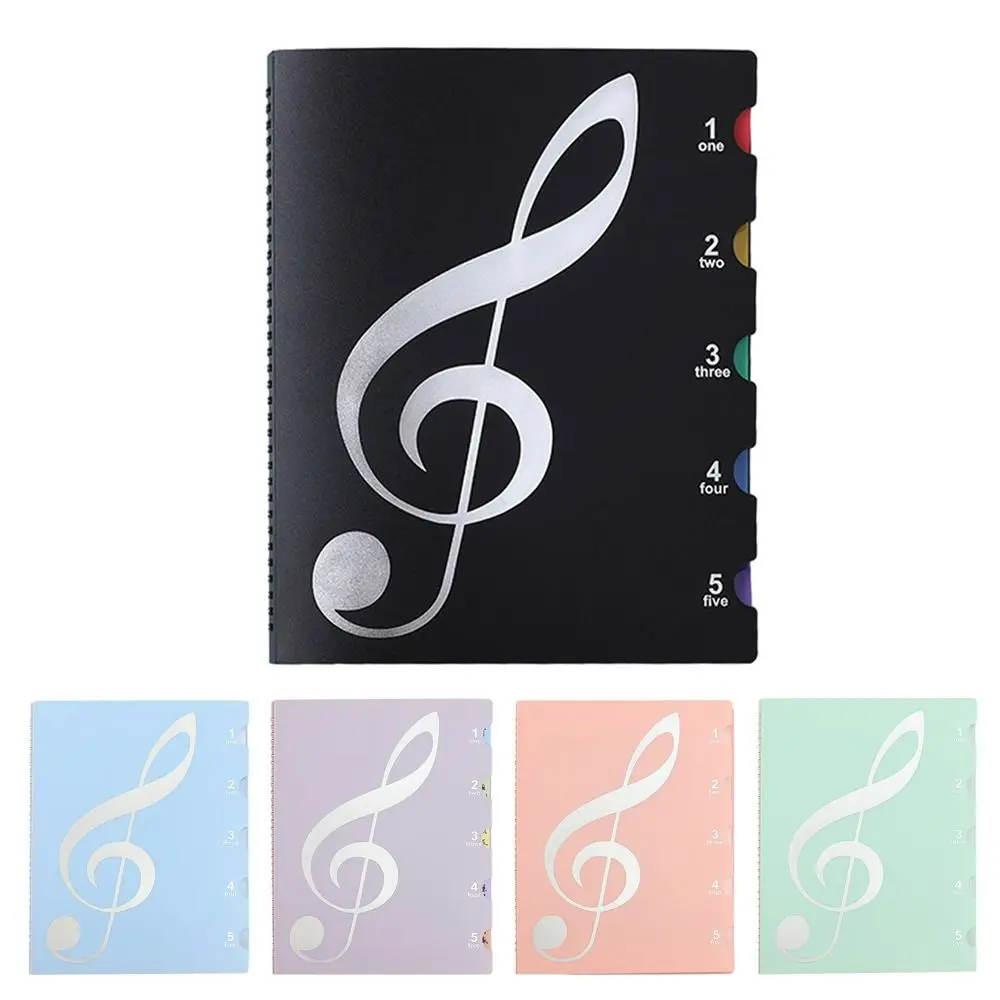 

20Pages Flexible Piano Music Score Folder Stave Storage Holder Coil Music Clip Folder Keyboard Instruments Accessories
