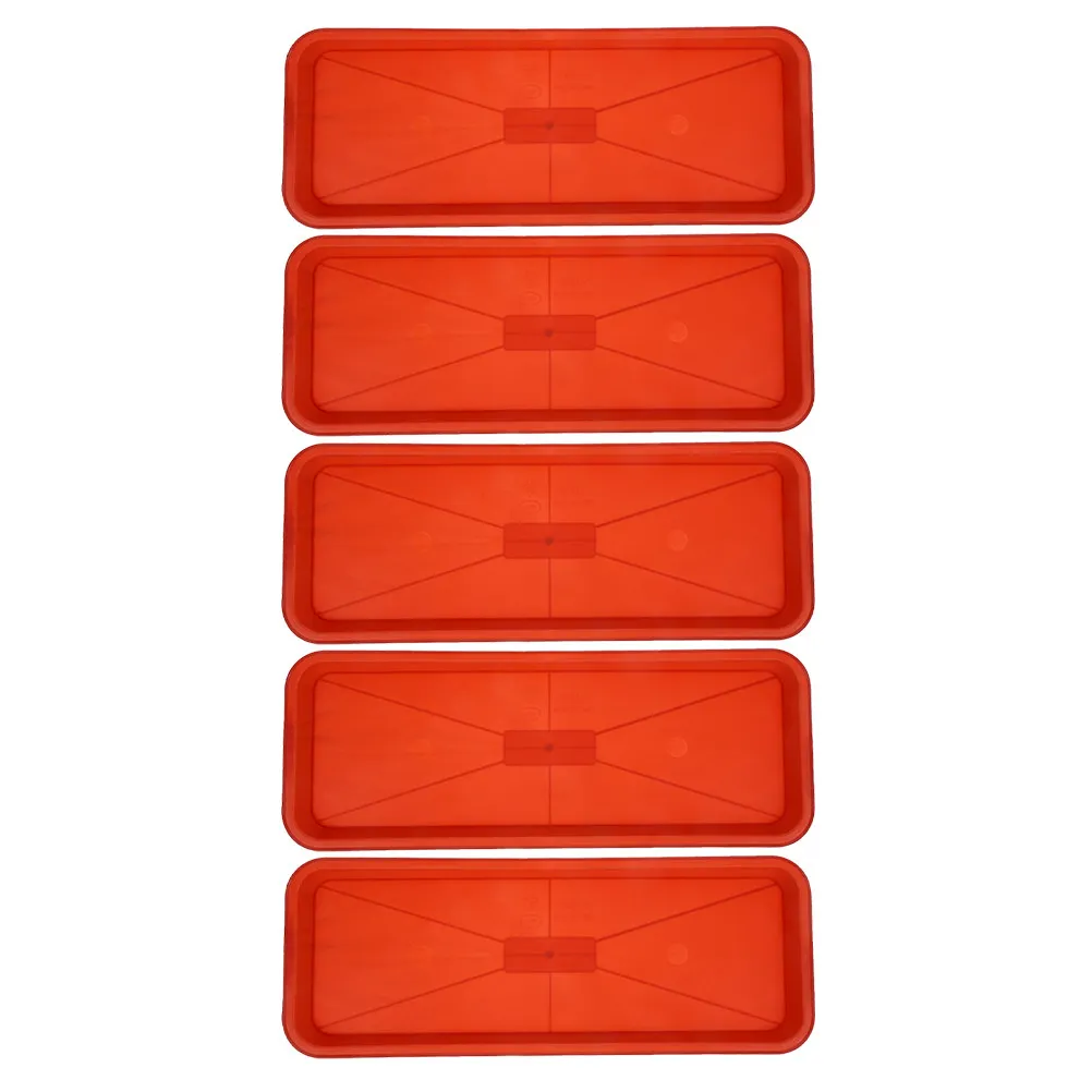 

Набор из 5 пластиковых поддонов для растений, прямоугольные, светло-коричневые, для подоконников, уловители воды, подставки под горшки, садовые аксессуары