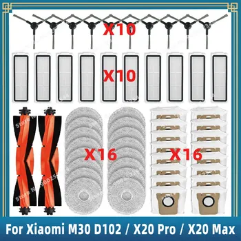 Kompatybilny dla ( Xiaomi Mijia Omni M30 D102 / X20 Pro D102GL / X20 Max D109GL ) części zamienne filtr Hepa główna szczotka boczna Mop szmatka worek na kurz akcesoria materiały eksploatacyjne