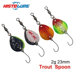 Trout spoons ultralight brass fishing spoons 2g 23mm single hook metal Bait Fishing Lure pike perch fishing pesca