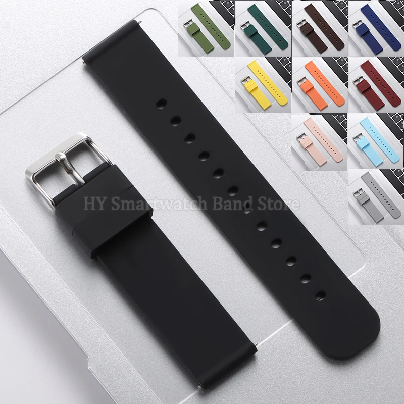 Pulseira de relógio de silicone 18mm 20mm 22mm 24mm para homens mulheres pulseira de borracha à prova d'água universal pulseira de liberação rápida fivela de pino
