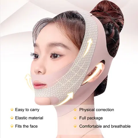 얇은 얼굴 붕대 V 라인 페이스 리프트 강화 마스크 이중 턱 강화제 얼굴 주름 방지 처짐 페이셜 마사지 스킨 케어