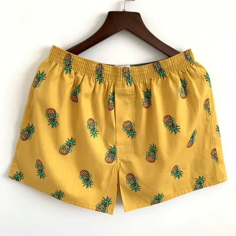 Underwear for men and women Boxer shorts cotton Cartoon one-piece style Mid-waist shorts summer Pajama pants Sleeping bottoms