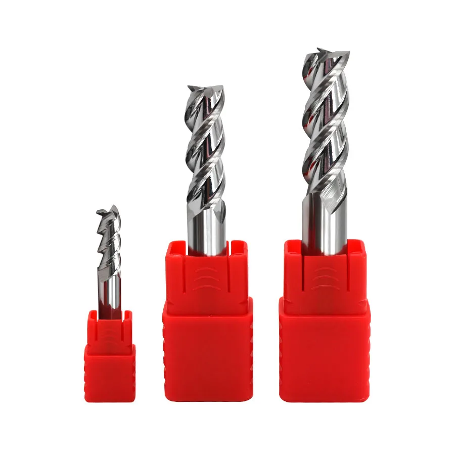 HRC55 3 Flute Carbide Milling Cutter Tungsten Steel End Mill CNC Tools 1 To 20mm Coated Flat Router Bit,For Aluminum Wood Copper