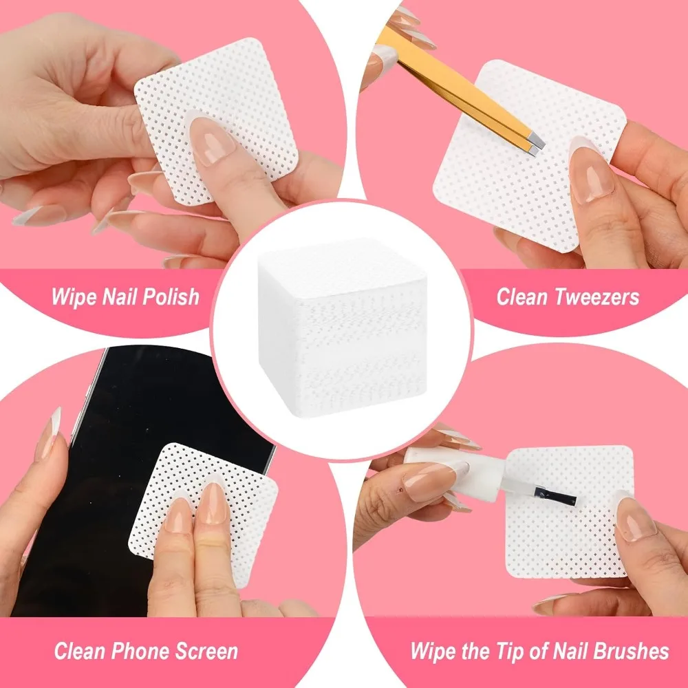 Acetone Nail Polish Remover Wipes 540 PCS, Lint Free Super Absorbent Dry Pads for Quick & Easy Nail Clean Up, Gentle Soft Nail Wipes for Removing Fingernail Gel Polish, Artificial Nails, Eyelash Extensions, and Makeup, view 4