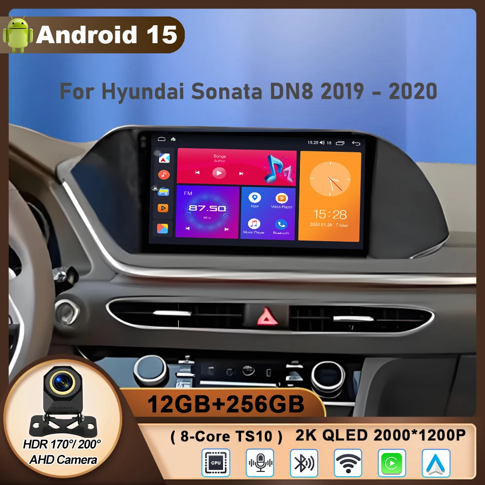 

For Hyundai Sonata DN8 2019 - 2020 Android 15 Auto Car Navigation Radio Video Multimedia Player GPS Audio Autoradio HDR Screen