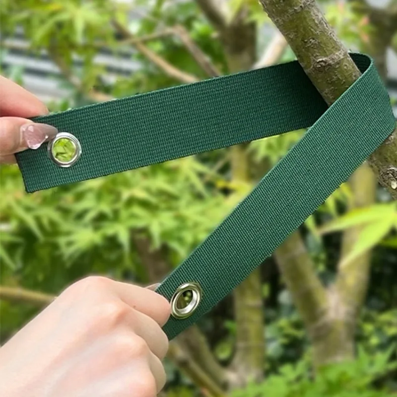 6pcs/set Garden Plant Tie Strap Green Nylon Tree Seedling Support Fixing Belt Windproof Tree Binding Strap for Garden and Yard