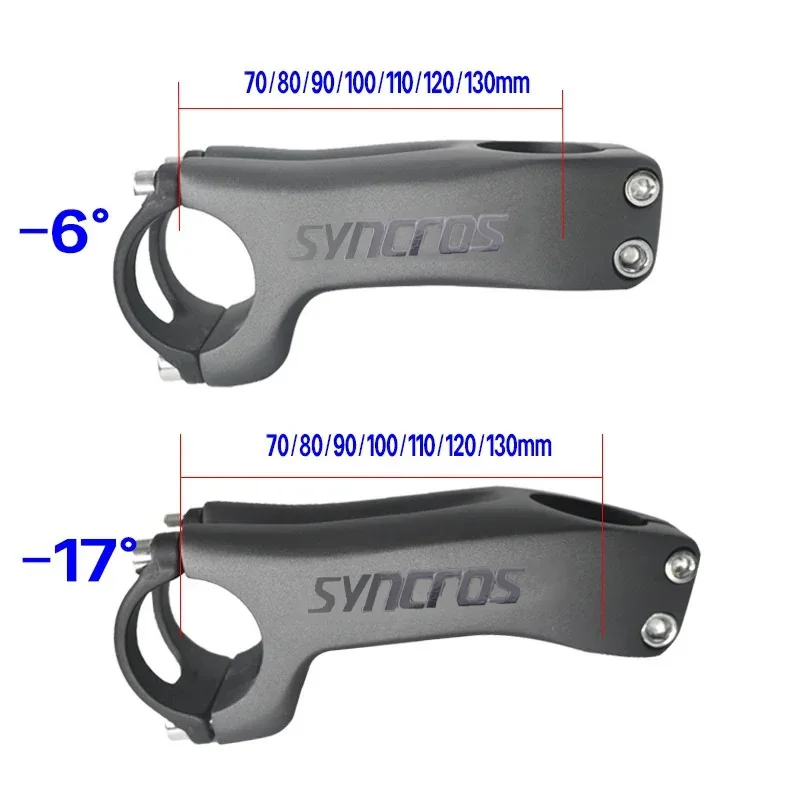 

syncros Carbon Road Mountain Bike Stems Angle -6 / -17 Degree Carbon Stem handlebar 31.8x70-130MM fork 28.6mm