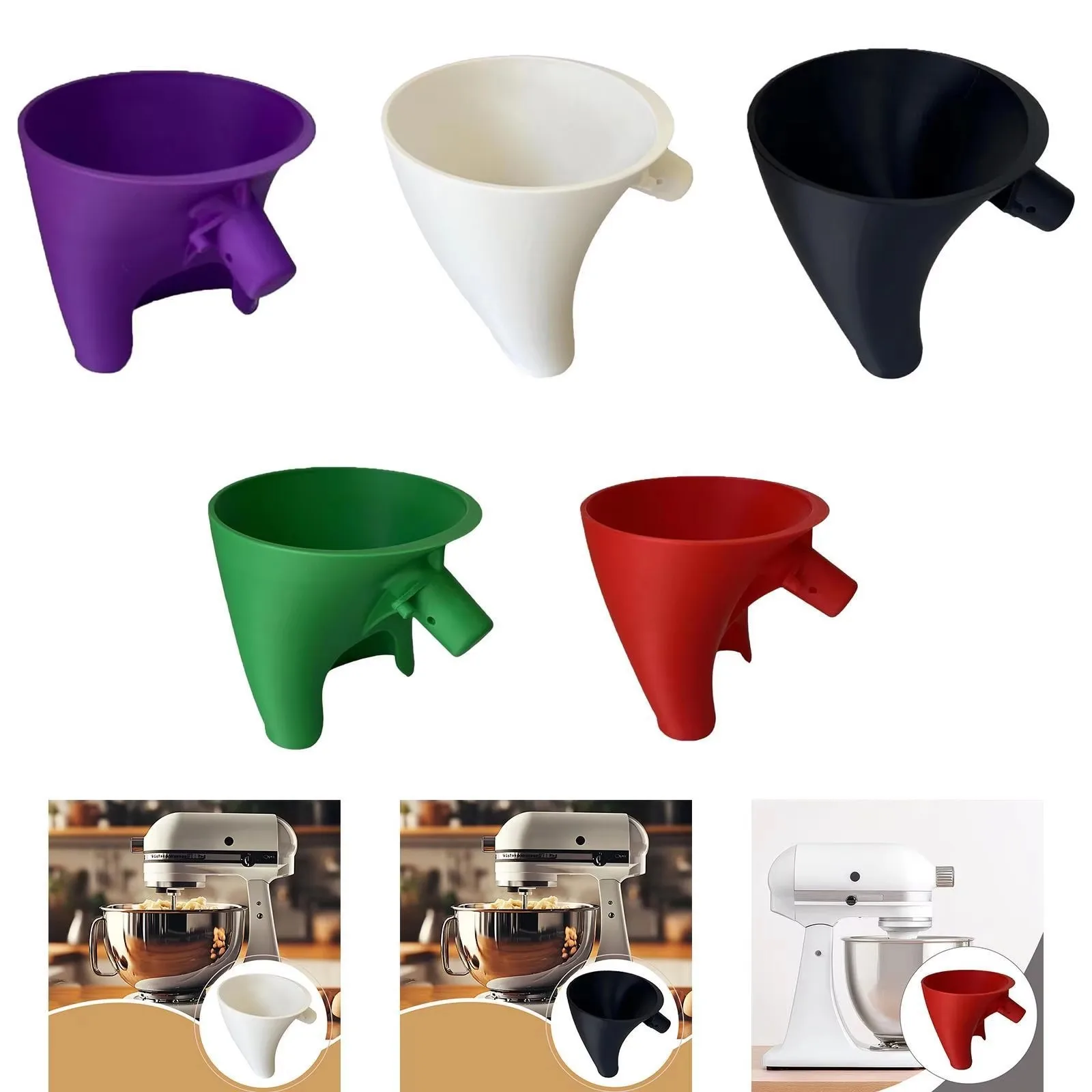 Para Artisan Ksm150 5 ayuda de cocina embudo de harina guiado fácil vertido boca ancha previene derrames y herramientas para Artisan KSM150