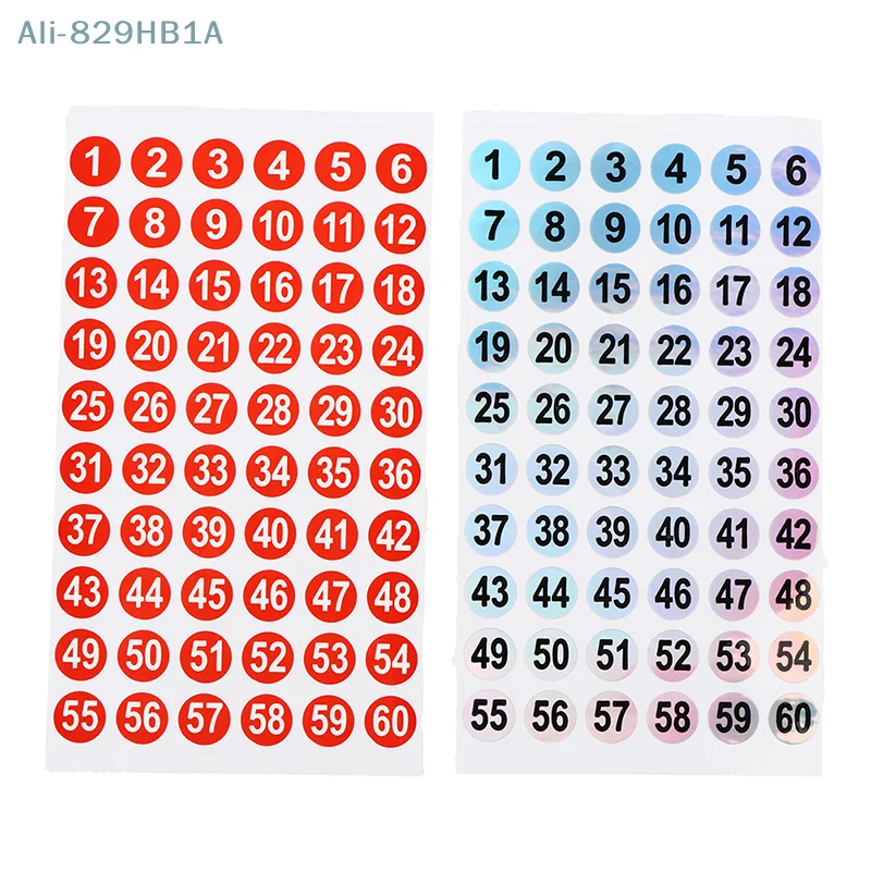 네일 광택제 컬러 라운드 홀로그램 마킹 번호 스티커, 1-180 라벨, 3 매