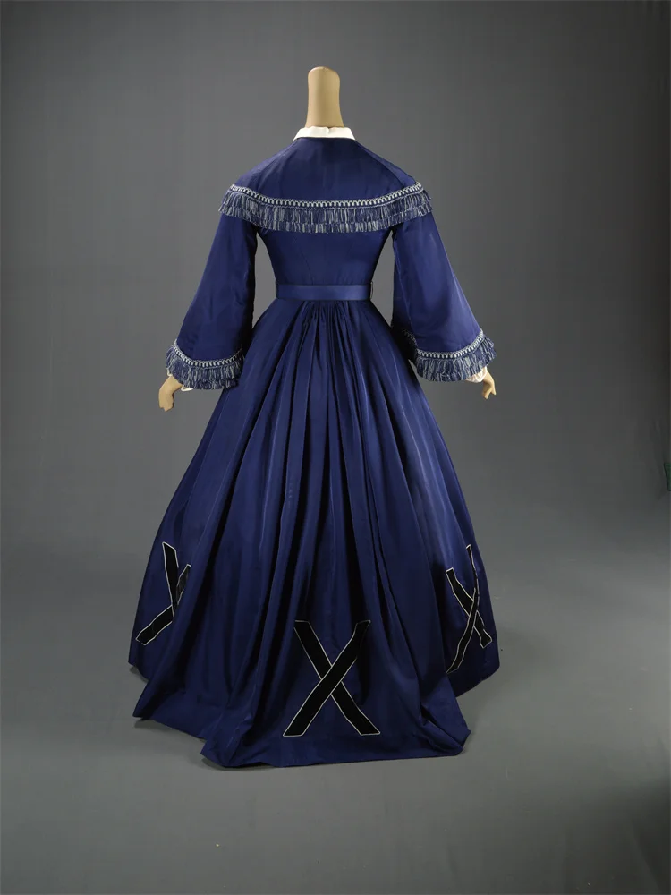 Filme anjos e insetos matty crompton cosplay traje medieval azul escuro retro vestido histórico