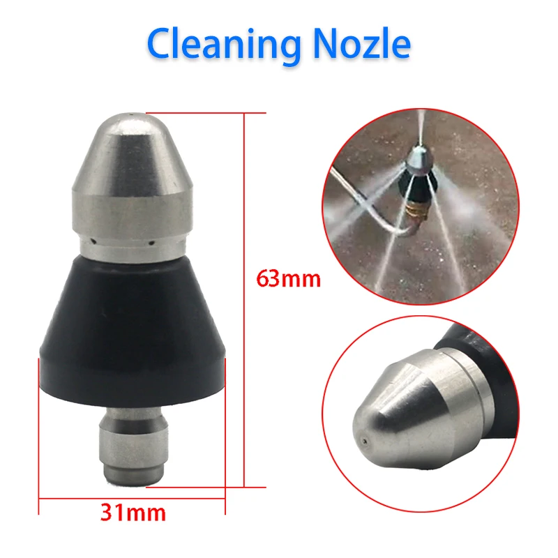 

1/4 Inch High Pressure Pipe Dredging Cleaning Nozzle Washer Sewer 6 Jet Nozzle Washing Machine Drain Cleaning Home Accesories