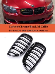 Rejilla delantera de riñón doble para BMW, parrilla de carreras inferior con diseño de fibra de carbono, color M, Serie 3, E92, E93, 2005-2013, 325i, 328i, 330i