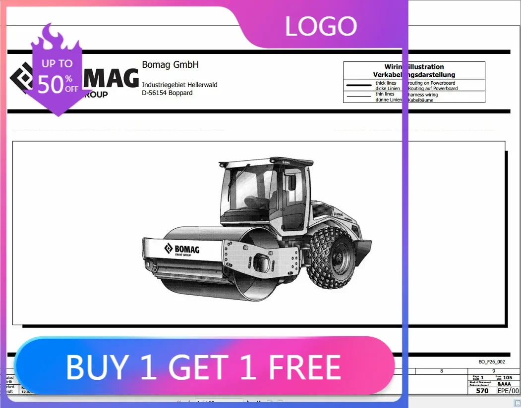 

SpecDiag Bomag Machinery PDF DVD 2,88 ГБ 03.2021 Схема электрической проводки и гидравлический схема DVD