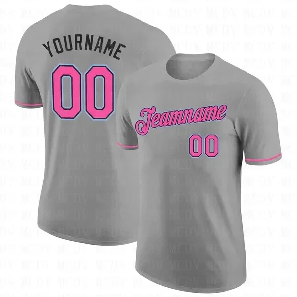 

Custom Gray Navy-White Performance T-Shirt 3D Printed T shirts Unisex Summer Sports Tops Tees