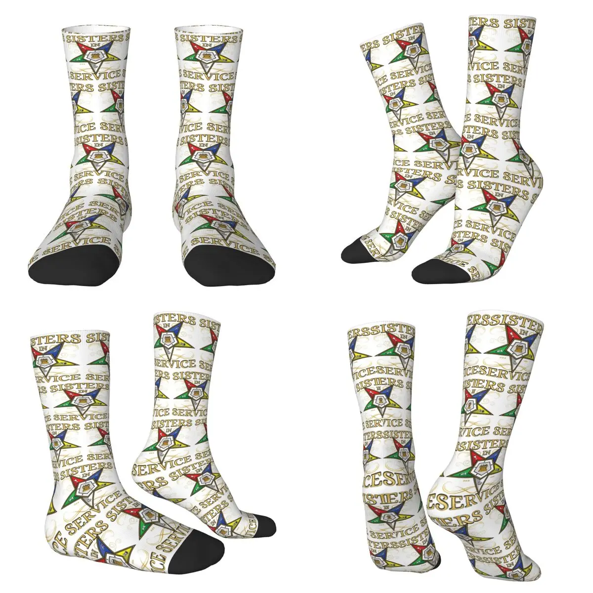 OES Emblem Order Of The Eastern Star Socks Harajuku Sweat Absorbing Stockings All Season Long Socks for Man Woman