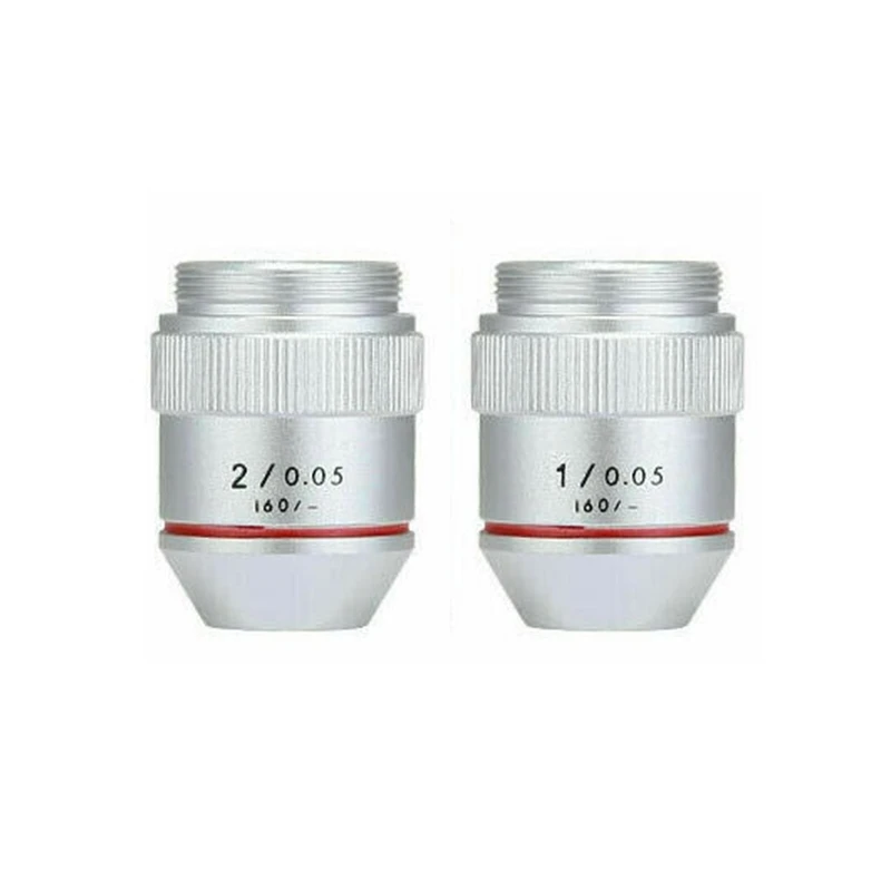 

Microscope Objective Lens 1X 2X 195 Achromatic Low Power Objectives RMS Thread 20.2mm Biological Microscope Lens