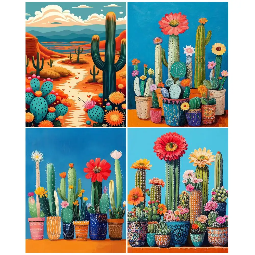 

GATYZTORY картина по номерам рамка кактус Diy подарочные фотографии краска рисунок по номерам для домашнего декора для взрослых наборы